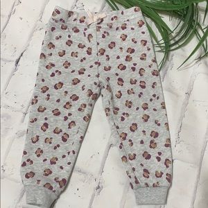 Jumping Beans  Sweat Pants Sparkly Purple & Gold Cheetah Print Softest Fleece